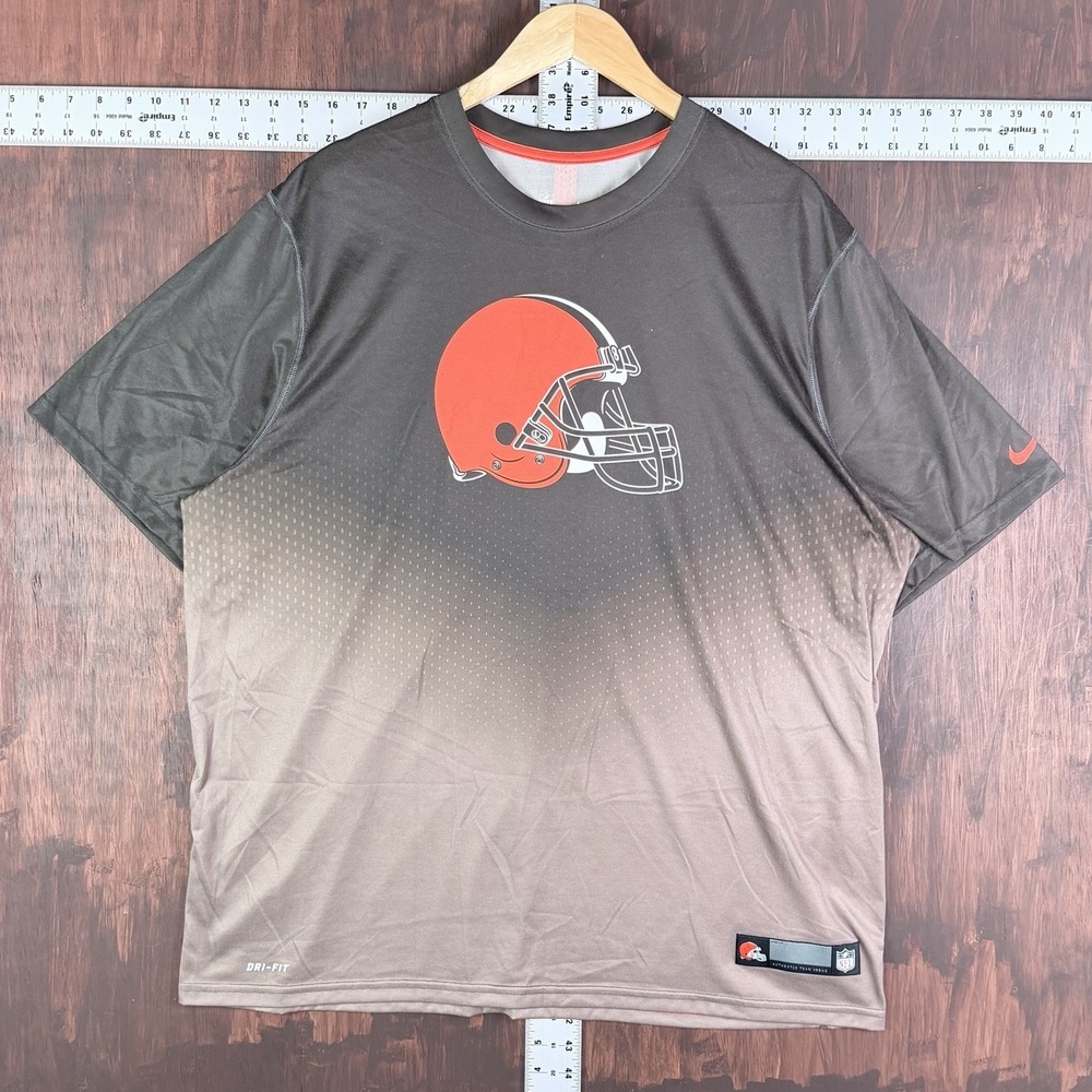 Nike Cleveland Browns Shirt Dri-Fit NFL Team Apparel‎ Training Stretch Men's 2XL